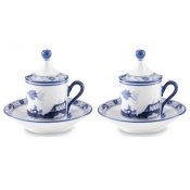 Ginori Oriente Italiano Indaco Espresso Set for 2